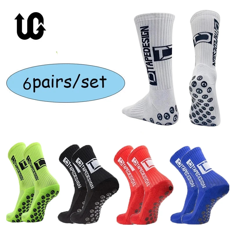 Fussballers™ 6 Paare Grip Fussball Socken für Fussball Basketball Laufen Radfahren